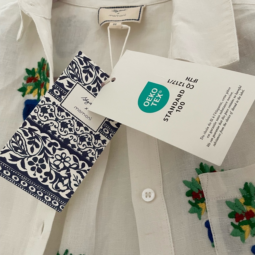 Sézane x Momoni Collaboration Tomboy Shirt NWT in Size 0 - Picture 8 of 9